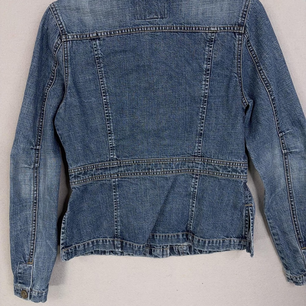 Vintage Lucky Brand Jacket Womens Medium Blue Denim Utility Cargo Pockets 90s - Picture 8 of 12